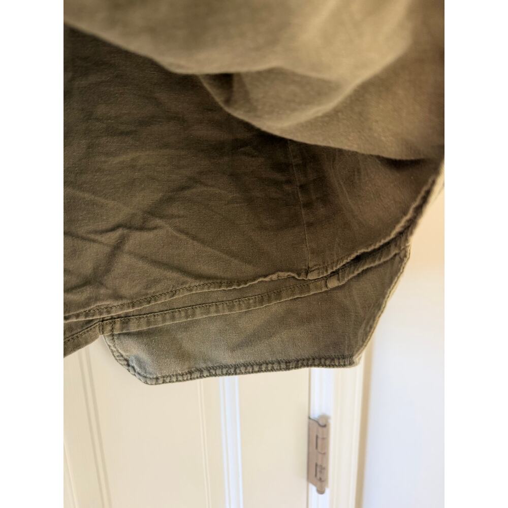 Free‎ People Nevada Khaki Cargo Mini Skirt Size 4 Cotton Linen Blend Pockets - Picture 6 of 8